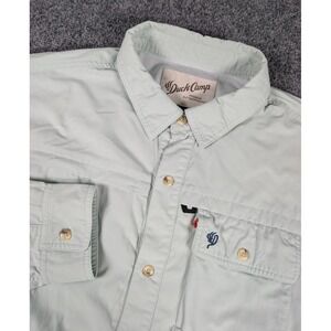Duck Camp Long Sleeve Vented Shirt Mens 3XL Light Green Hunting Magnetic Pockets